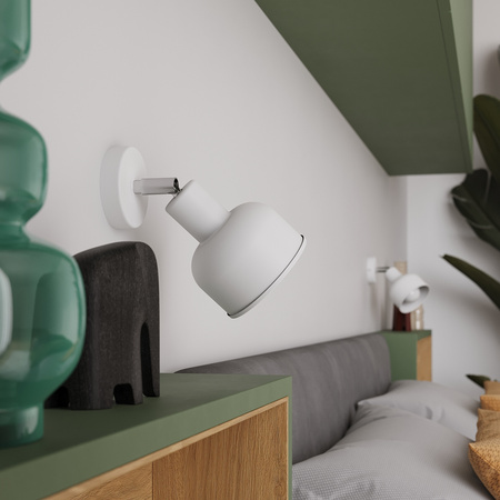 Lampa Ścienna Kinkiet E27 Geometryczna Biała Industrialna Elba Sollux