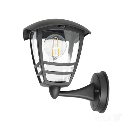 Lampa Ogrodowa Kinkiet Elewacyjny Zewnętrzny E27 IP54 Czarna Tevio Kobi