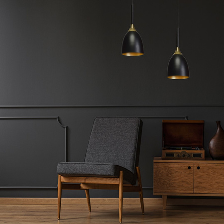 Lampa wisząca czarno złota MiLAGRO 1xE27 CLARK