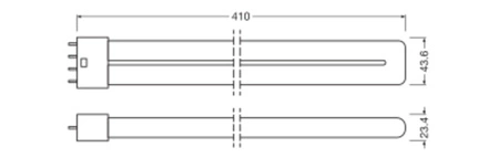 Świetlówka LED 2G11 17W = 36W 2100lm 3000K Ciepła Ściemnialna 140° Dulux Ledvance