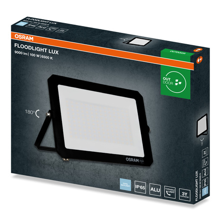 Naświetlacz LED Halogen Zewnętrzny Reflektor 100W 6500K 9000lm IP65 FLOODLIGHT LUX OSRAM