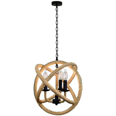 Lampa Wisząca Sufitowa ROPE GLOBO 3xE14 SZNUR LOFT Vintage - GOLDLUX (Polux)
