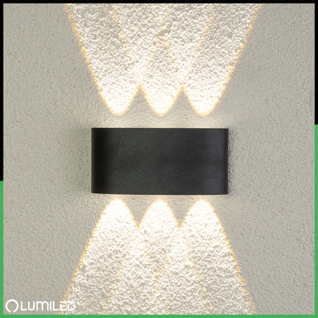 Lampa Ogrodowa Zewnętrzna Kinkiet Elewacyjny 6W LED IP54 Góra Dół KELSA LUMILED