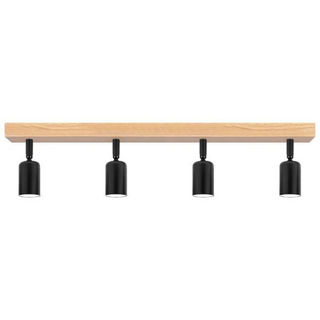 Lampa Sufitowa Spot Tuba Reflektor Oprawa Halogenowa 4x E27 Ruchomy Czarny Brązowy Eos Masterled