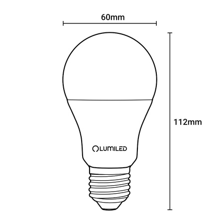 Żarówka LED E27 A60 5W = 40W 470lm 4000K Neutralna 260° LUMILED