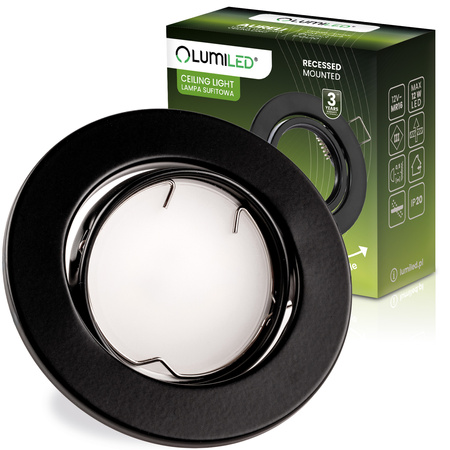 Oprawa HALOGENOWA Podtynkowa Ruchoma Okrągła AURELI Czarna Blacha MR16 GU10