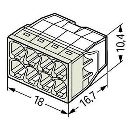 Złączka Instalacyjna Szybkozłączka WAGO 2273-208 na DRUT 8x0,5-2,5mm