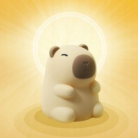 Lampka Nocna Dekoracyjna Kapibara Dziecięca LED 2.5W 18lm 3000K Ciepła RGB 360° Brązowa Masterled