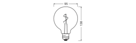 Żarówka LED G95 Vintage E27 1.8W 30lm 2200K Ciepła 320° Bursztynowa Filament Vintage 1906 Osram