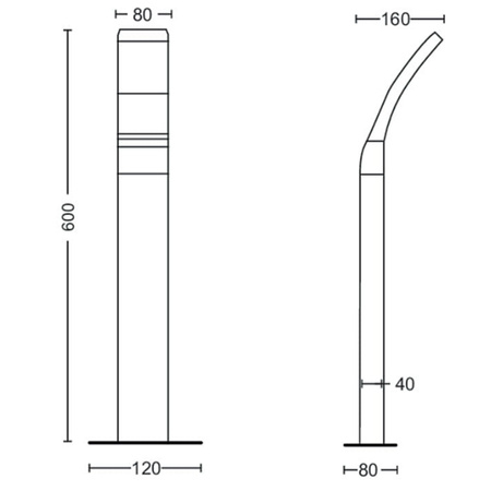 Lampa Ogrodowa Zewnętrzna SŁUPEK 60cm LED 12W 1200lm 4000K IP44 Splay Philips