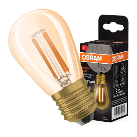 Żarówka LED Dekoracyjna ST64 Edison E27 4.8W = 33W 360lm 2200K Ciepła 320° Ściemnialna Vintage 1906 Osram