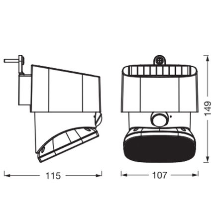 Kinkiet Ogrodowy Lampa Elewacyjna Zewnętrzna LED z Czujnikiem Ruchu i Zmierzchu 10.3W 890lm 3000K Ciepła Ściemnialna Szary IP54 Endura Osram