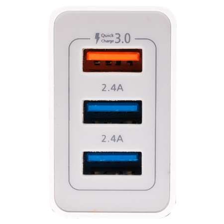 SZYBKA ŁADOWARKA SIECIOWA QUICK CHARGE 3.0 + 2x USB 2.4A VAYOX VA0001