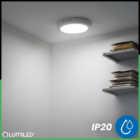 Oprawa Natynkowa Lampa LED Sufitowa 24W Okrągła 4000K GLOW Biała LUMILED