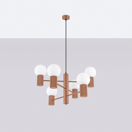 Lampa Wisząca Żyrandol 6x G9 Aluminiowa Mokka Halo French Sky SL.1834 Sollux