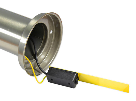 Lampa Ogrodowa Zewnętrzna E27 SREBRNY SŁUPEK 65cm z Czujnikiem Ruchu i Zmierzchu