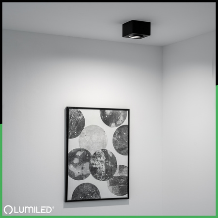 Oprawa Natynkowa HALOGENOWA Tuba Spot Ruchoma Kwadratowa Czarna 50mm + Wkład LED 7W 4000K AMAT-S LUMILED