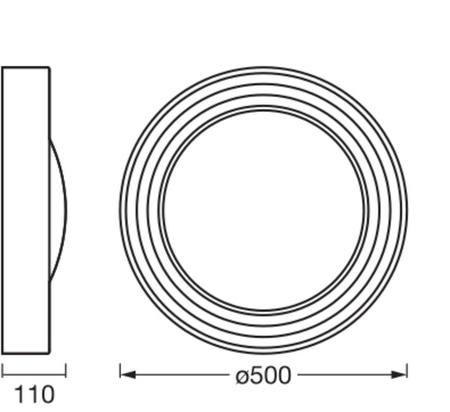 Lampa Plafon LED Sufitowa Ozdobna Betonowa Ściemnialna 24.5W 3000K Ciepła Brązowa LEDVANCE