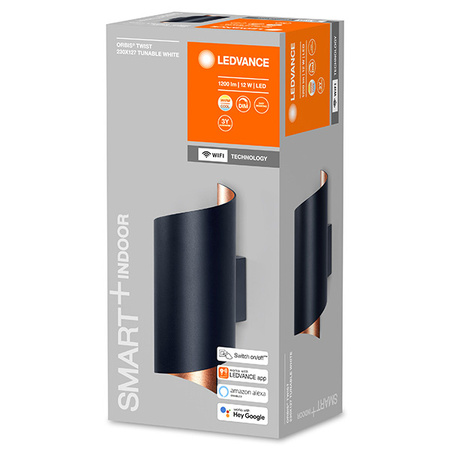 Kinkiet SMART+ WIFI Inteligentna lampa ścienna 12W ORBIS TWIST BLACK LEDVANCE