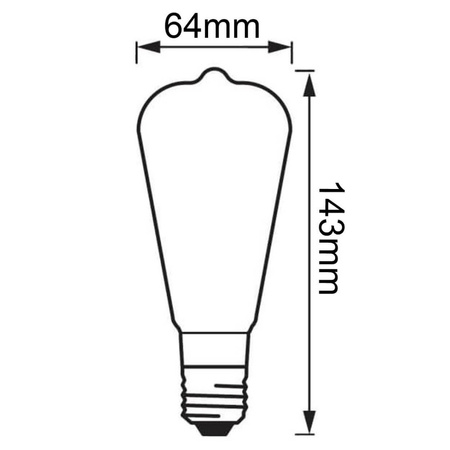 Żarówka LED Edison E27 ST64 5,8W = 60W 806lm 4000K Neutralna 300° CRI90 Filament Ściemnialna LEDVANCE Superior