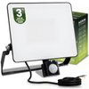 Naświetlacz LED AZZLER 50W 6000lm 4000K IP44 Halogen Zewnętrzny Lampa z Czujnikiem Ruchu Czarny LUMILED