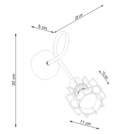 Lampa Ścienna Kinkiet E14 Geometryczna Nieregularna Czarna Nowoczesna Beluci Sollux
