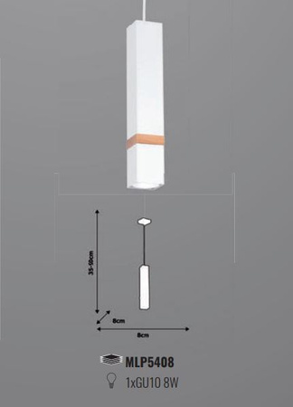 Lampa wisząca w stylu skandynawskim loft biała MiLAGRO VIDAR 1x GU10 Metal + drewno