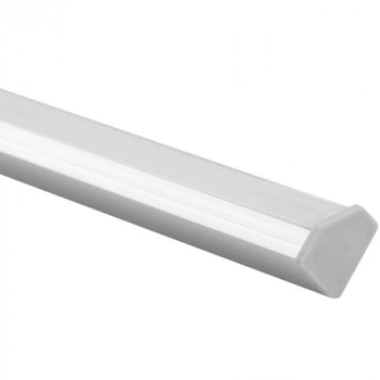 Profil Aluminiowy do LED Srebrny Narożny 2m z Mlecznym Kloszem i Zaślepkami Ecolight