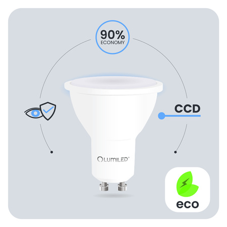 10x Żarówka LED GU10 Reflektor PAR16 6W = 50W 580LM 4000K Neutralna 120° z Czujnikiem Ruchu LUMILED