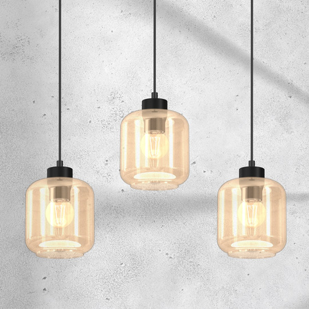 Lampa Wisząca Sufitowa SOMBRA Bursztynowa 3xE27 Listwa Milagro
