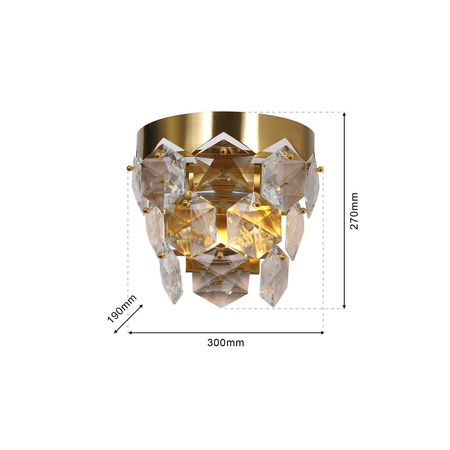 Lampa Ścienna Kinkiet GRACE Złota 2xE14 Milagro