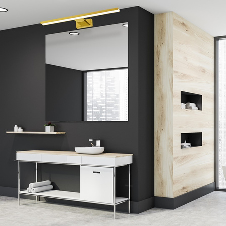 Lampa Ścienna Kinkiet SHINE Złota 80cm 15W LED Milagro