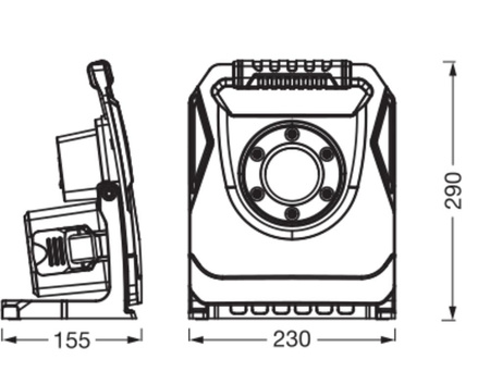 Naświetlacz Reflektor LED Lampa Akumulatorowy Na Statywie Przenośny Roboczy 40W 4500lm 6500K IP54 Czarny Worklight Ledvance