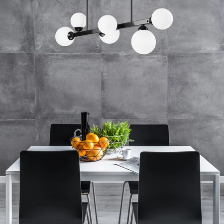 Lampa Sufitowa ASTRO 6xG9 Szklane Klosze Kule Czarna LM-6.161 Lamkur