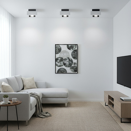 Oprawa Natynkowa HALOGENOWA Ruchoma SPOT GU10 Kwadrat Biała AURI LUMILED