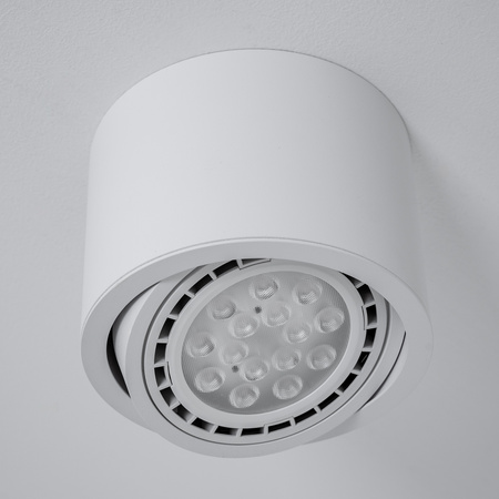 Oprawa Natynkowa HALOGENOWA SPOT TUBA Ruchoma GU10 AR111 Okrągła Biała 100mm TELES LUMILED