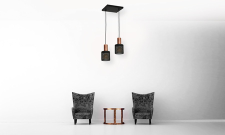 Lampa wisząca w stylu industrialnym czarna MiLAGRO ARES 2x E27