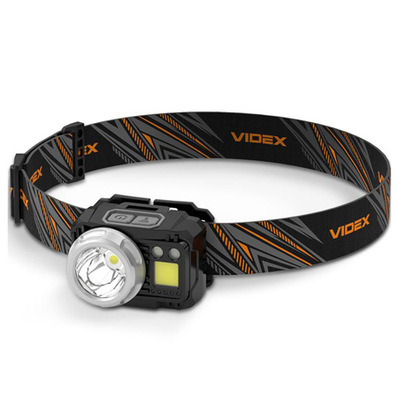 Latarka Czołowa Akumulatorowa LED 5W 5000lm 7 Trybów Pracy Czujnik Ruchu USB-C Wodoszczelna IP65 Videx