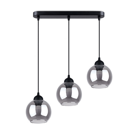 Lampa Sufitowa Wisząca Zwis 3x E27 Żyrandol Kulista Czarna Nowoczesna Alino Sollux