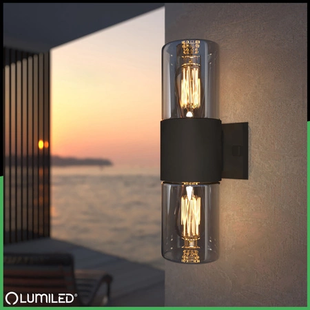 Lampa Ogrodowa Ścienna Zewnętrzna Kinkiet Elewacyjny 2x E27 SALVIA LUMILED