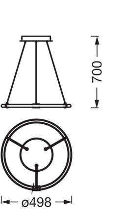 Lampa Sufitowa Wisząca Dekoracyjna LED 18W 3000K Ciepła Biały Ściemnialna Decor Ledvance