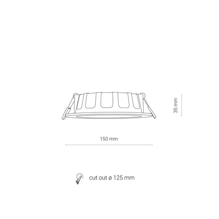 Oprawa Podtynkowa Sufitowa LED 10W 1000lm 3000K Ciepła Biała Wodoodporna IP44 CL KOS 8780 Nowodvorski
