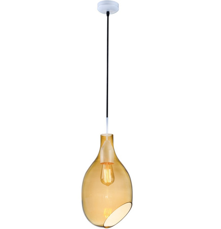 Lampa wisząca sufitowa szklana bursztynowa loft E27 Volteno Moon Amber