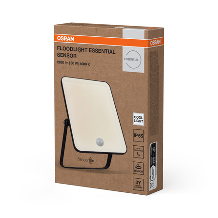 Naświetlacz LED Reflektor Zewnętrzny Lampa LED z Czujnikiem Ruchu i Zmierzchu 30W 4000K Neutralna Czarny Floodlight Osram