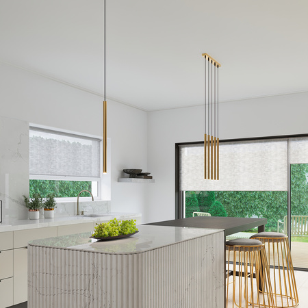 Lampa Sufitowa Wisząca Zwis 3x G9 Żyrandol Tubularna Złota Nowoczesna Pastelo Sollux