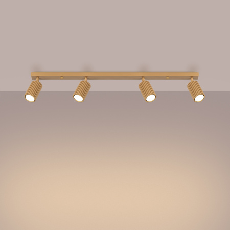 Lampa Sufitowa Reflektor Tuba Spot 4x GU10 Złota Karbon Deep Space SL.1565 Sollux