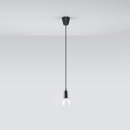 Lampa Sufitowa Wisząca Zwis E27 Nieregularna Czarna Nowoczesna Diego Sollux