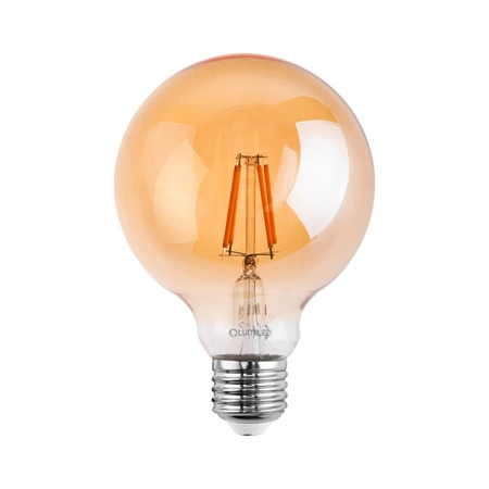 Żarówka LED E27 Kula G125 7W = 60W 806lm 2000K Ciepła 360° BURSZTYNOWA FILAMENT LUMILED