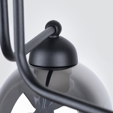 Lampa Sufitowa Wisząca Zwis 3x E27 Żyrandol Owalna Czarna Nowoczesna Fillan Sollux