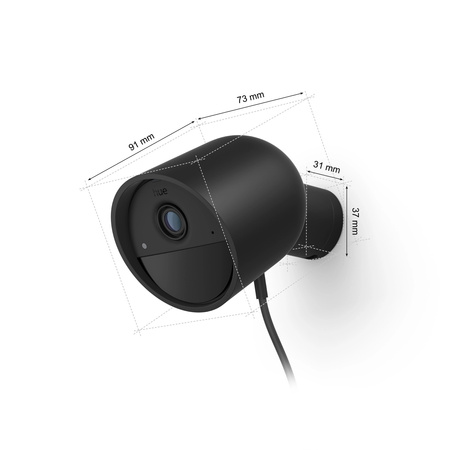 Kamera Przewodowa Zewnętrzna IP 1080p Full HD CMOS Czarna Zigbee WiFi SMART Security Camera Secure Philips HUE